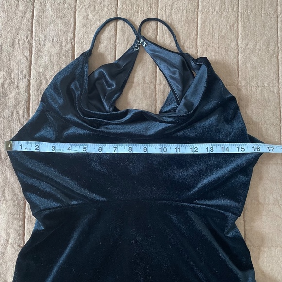 Jenny Yoo Cowl Neck Velvet Bridesmaid Gown Black Sullivan Maxi Dress - Picture 8 of 10